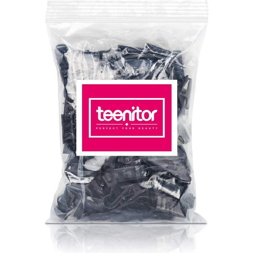 Teenitor 100 Pack Small Curtain Clips Curtain Hooks for Outdoor String Lights, Stainless Steel Clips for Hanging Curtain Hooks for Drapes, Black