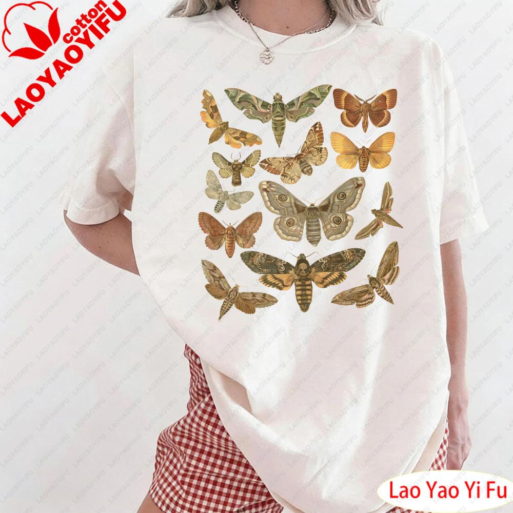 Butterfly Shirt Moth Tops Cottagecore Shirt Bug Clothes Aesthetic Tees Cottage Core Tees Goblincore Clothes Dark Academia Shirt