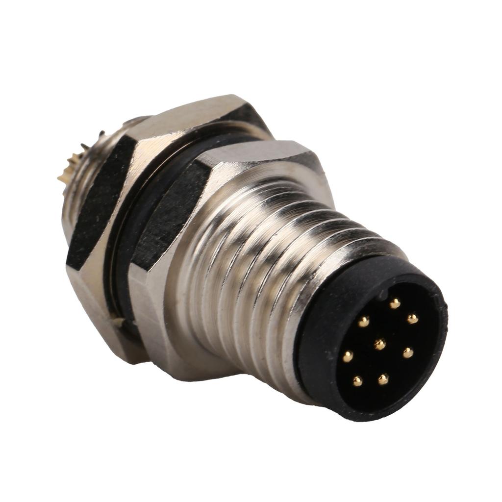 M8 Aviation 8 Pin Plug Connector Waterproof Brass Nickel Plated Shell for Female Socket