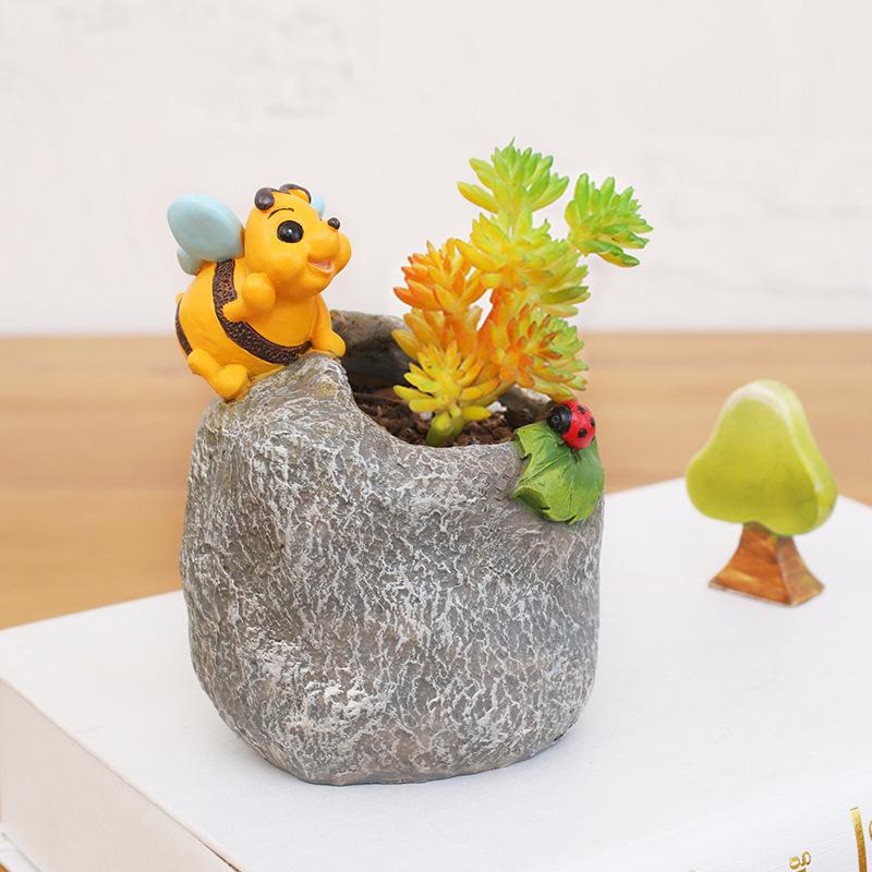 Animal Resin Planter for Succulents Plants Garden Pots, Decorative Flower Pot for Micro Landscape, Tabletop Ornament Decoration