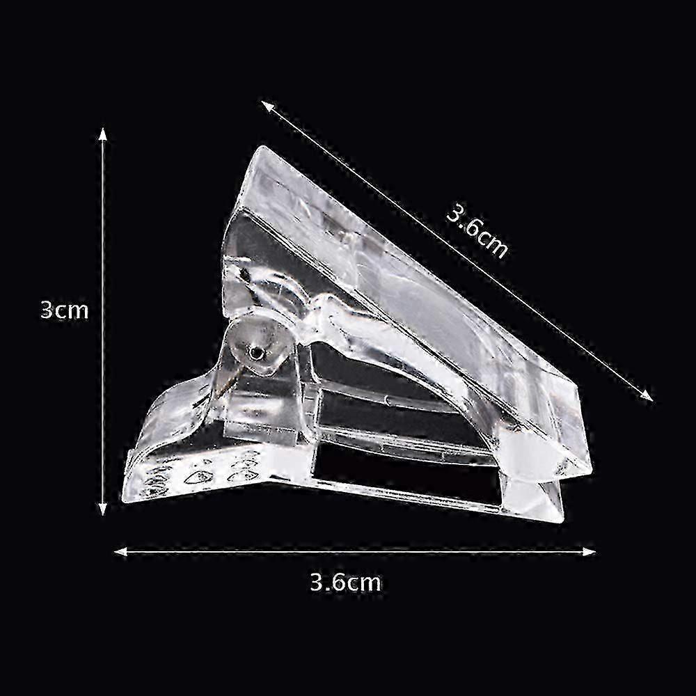10PCS Nail Tips Clip for Quick Building Gel, Plastic Transparent Nail Clips for Gel Finger Nail Extension UV LED Builder DIY Manicure Clip Clamp Set