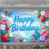 2D plane 1 piece of birthday background cloth with blue sky and white clouds made of polyester material.