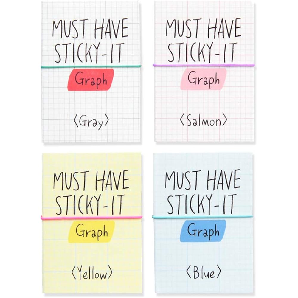 MONOLIKE MUST HAVE STICKY GRAPH MUST HAVE STICKY GRAPH, 4 TYPES, 80 sheets