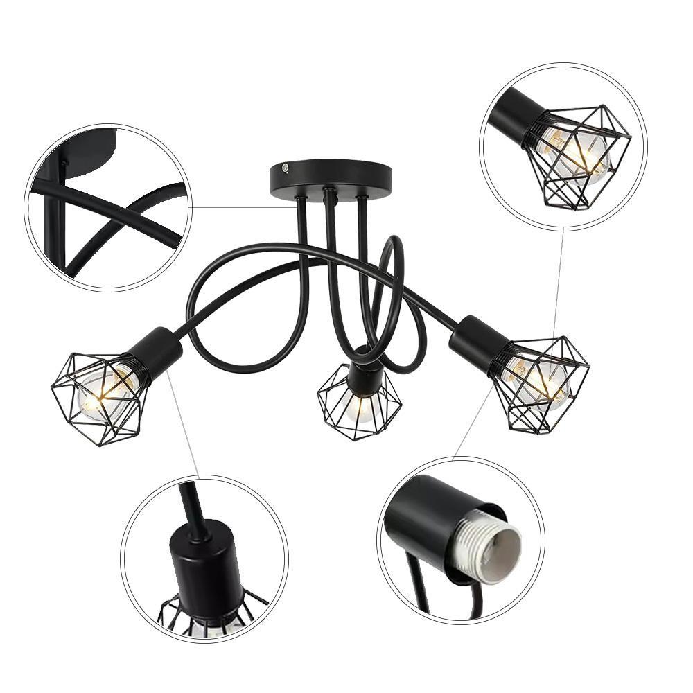 Spotlight 3/4 Head Metal Indoor Surface Mounted Multi Angle Adjustable Fixture Housing Home Ceiling Lamp Black Net Spot Lamp