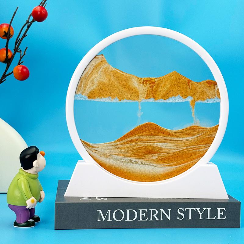 3D Dynamic Hourglass Quicksand Painting for Living Room Decoration – Creative Three-Dimensional Scenic Ornament & Home Gift