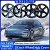 For Tesla Model Y Juniper 2025 4PCS 19 Inch Wheel Cap Automobile Performance Replacement Wheel Hubcap Full Rim Cover Accessories