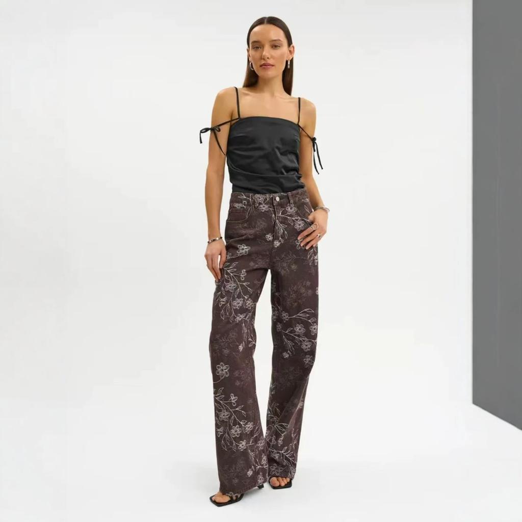 High Waist Straight Jeans Damen Locker Lässig Denim Hose Tägliche Straßenhose