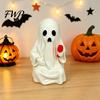 Ghost Decor for Halloween 3D Printed Figurine with Wine Glass, Funny Desktop Exquisite PLA Resin Crafts Statue, Novelty Tabletop Ornament Party Prank