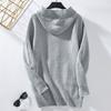 Long Sleeve Hooded Knit Cardigan Sweater Women Vintage Loose Button Front