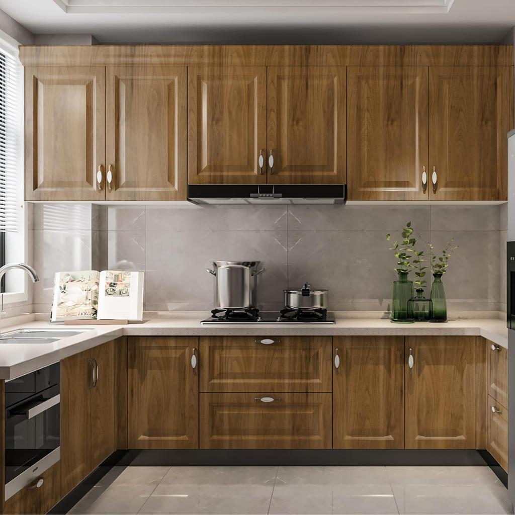 Jiroka Wood Grain Wallpaper Remake Wood Grain Wallpaper 40cm X Peel and Stick Wood Grain for Living Furniture Cutting Easy DIY Sheet, Brown, Thick,