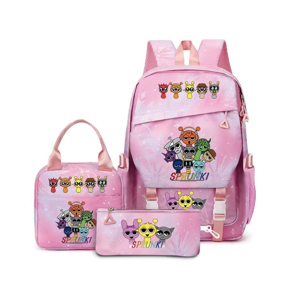 Rhythm Box Music Game Backpack Student Children Cute School Bag Three-piece Lunch