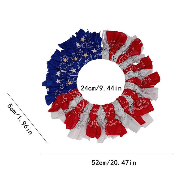 

American Independence Day Patriotic Wreath For Front Door 4Th Of July Festival Decoration For Wall Window Pathway Garden Outdoor S