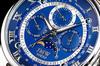 JMW TOKYO Moon Phase Watch 100m Water Genuine Leather Roman Blue Silver Limited Edition of 300 Perfect Day Gift Men's [Japanese Movement] Resistant,