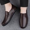 Doudou shoes men hollow breathable one pedal casual leather shoes soft sole comfortable driving