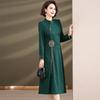 Autumn Mid-Length Embroidered Dress for Middle-Aged Women