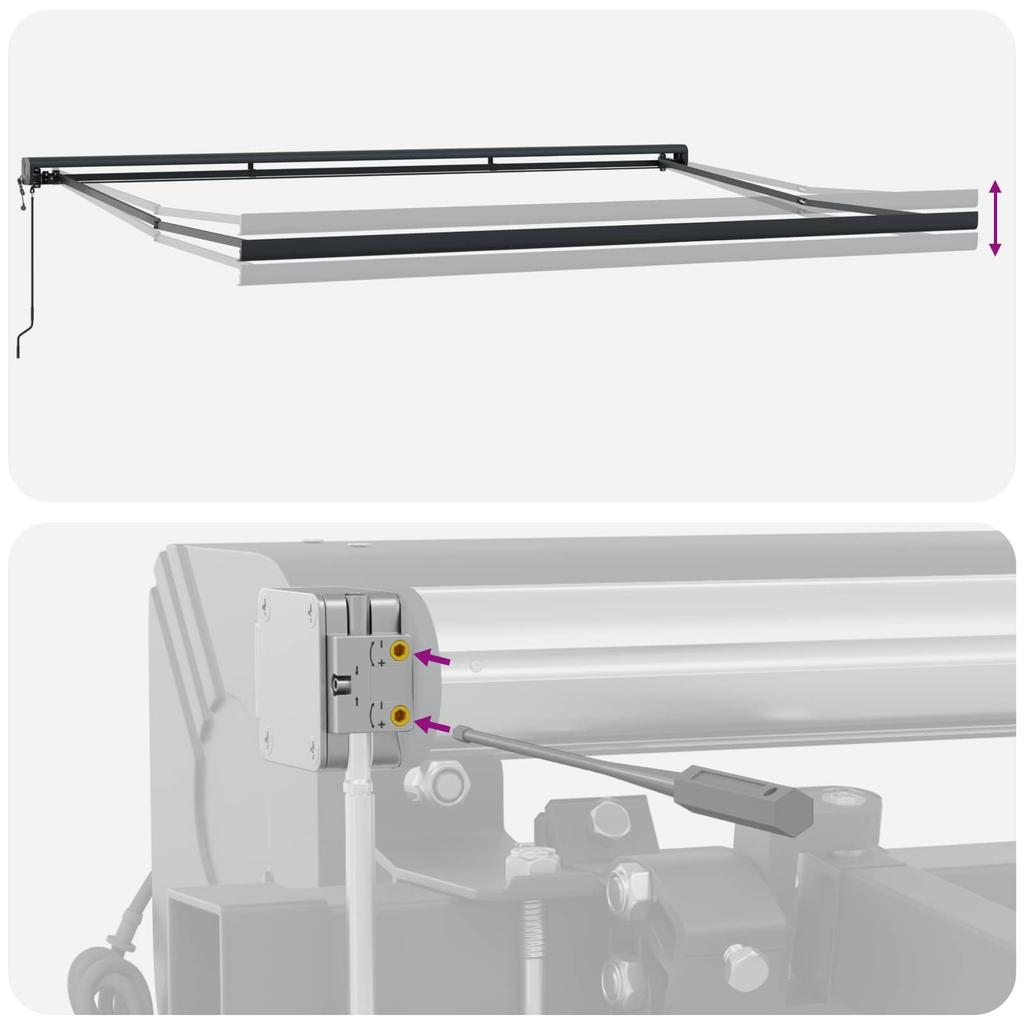Retractable Awning Red and White 500 X 300 X 165 Cm