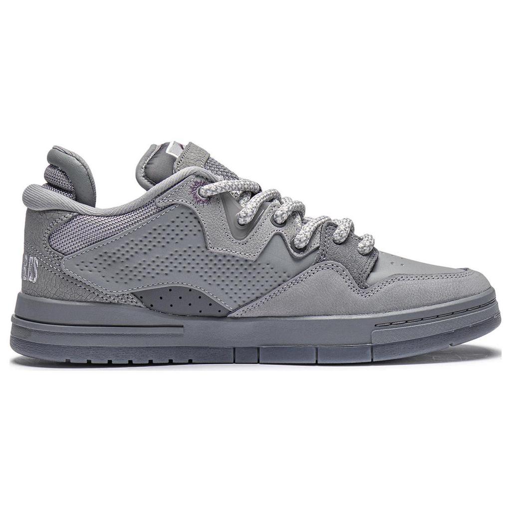 Li Ning x PLEASURES Wave Pro Slip Resistant Low top Skateboard Shoes Men's Gray AECT065-2