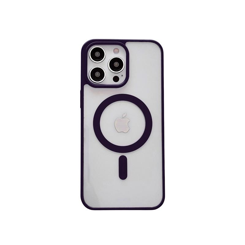 Suitable for Apple 16 Phone Case, Transparent Magnetic Attraction, IPhone15promax Protective Case, Frosted Acrylic 14 Simple
