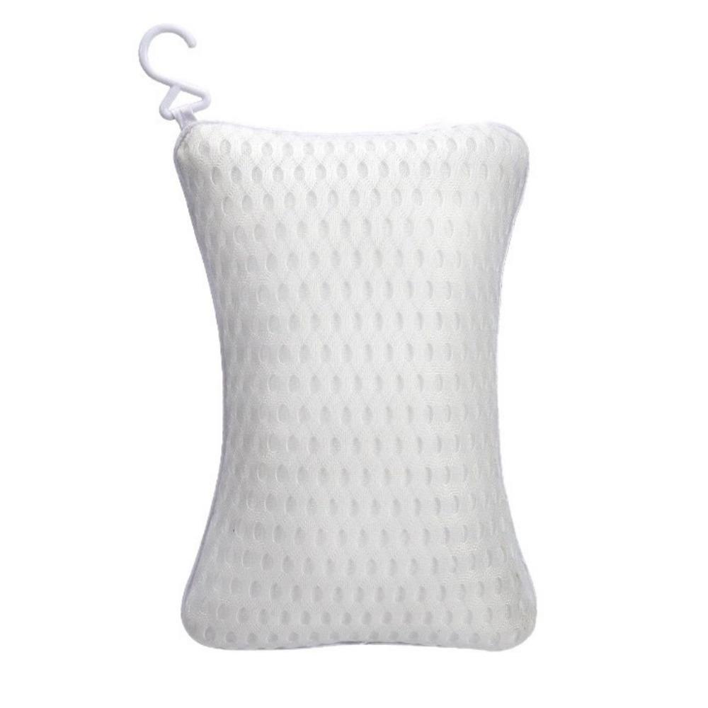 

Soft Shower Headrest 2 Suction Cups Bathtub Headrest Practical Bathtub Pillow Bathroom білий