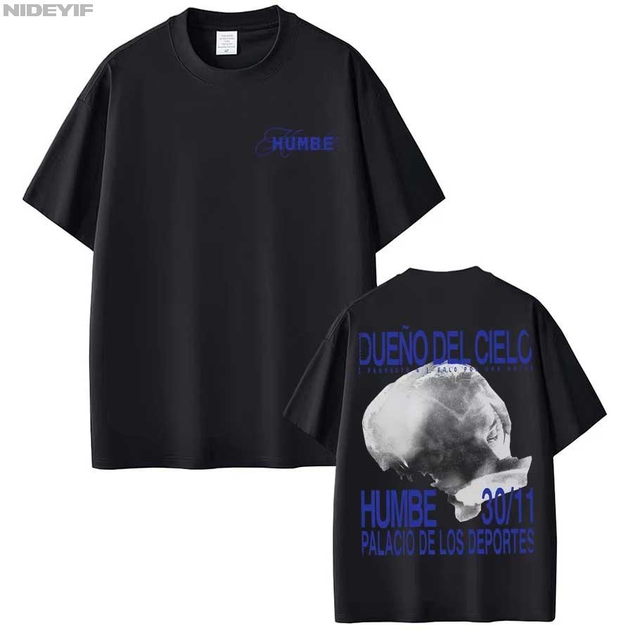 HUMBE DUEÑO DEL CIELO 2026 New Album T shirt for Men Women Hiphop Streetwear Oversized Tops 100 Cotton TShirt 01161 S