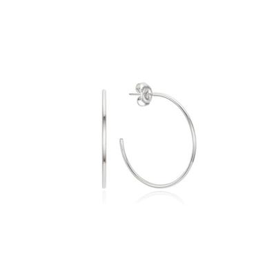 Tirr Lirr Basic Hoop Ring 30mm Silver-White Earrings TESSVW14007M