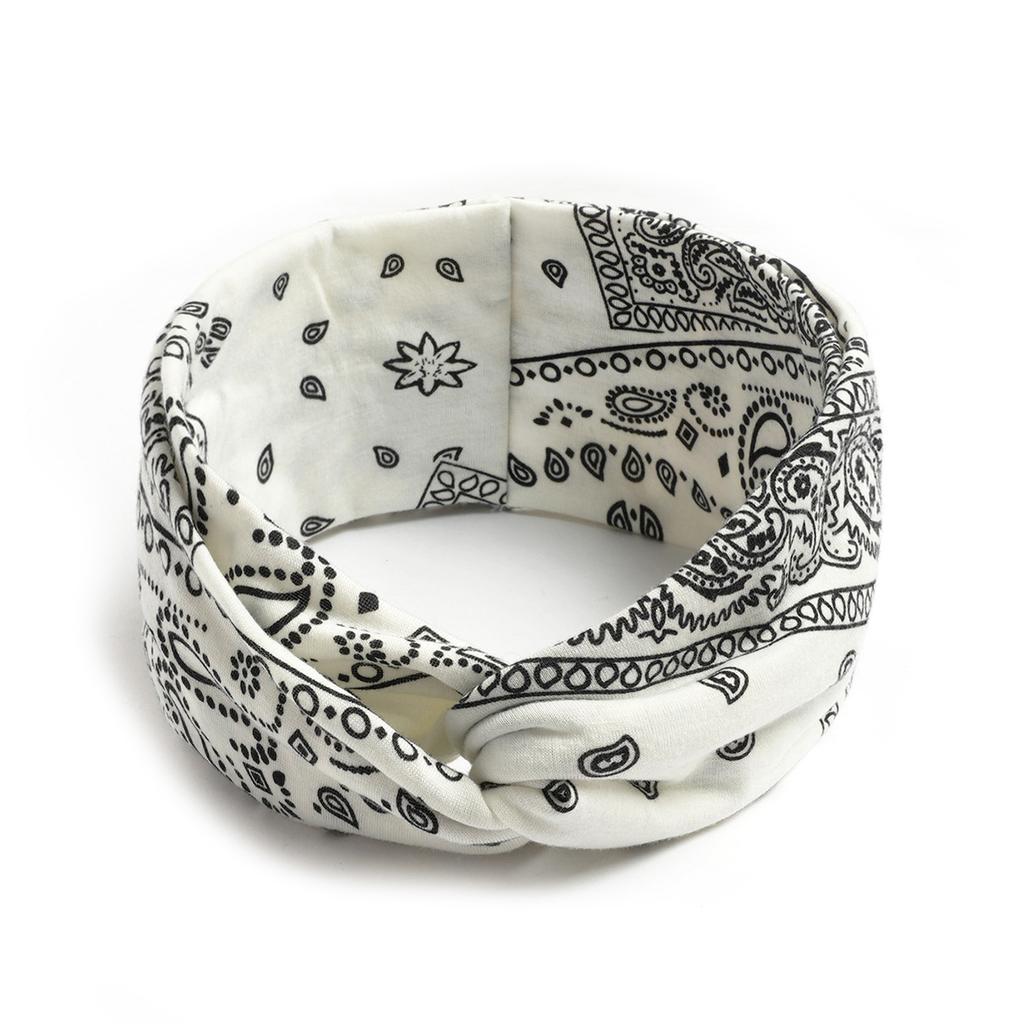 Bohemian Cross Knotted Headband Gypsy Yoga Sports Headband Wide Female Stretch Headband