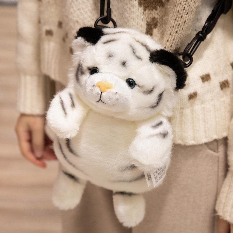 Plush Tiger Children Backpack With Hand Puppet For Early Education And Parenting Play