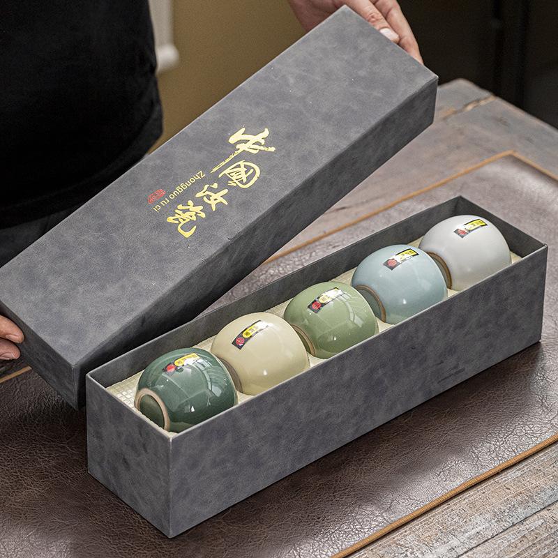 Ruyao Ceramic Master Tea Cup – Single Kung Fu Tea Bowl / Gift Box