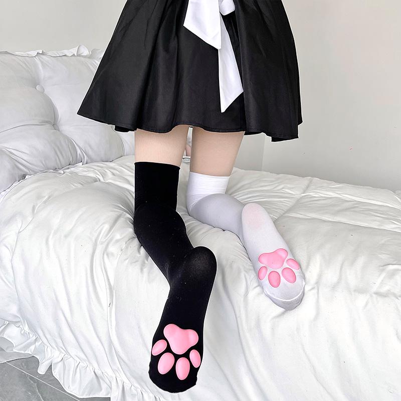 Japanischer Stil Silikon Katzenpfote Über das Knie Cosplay Socken