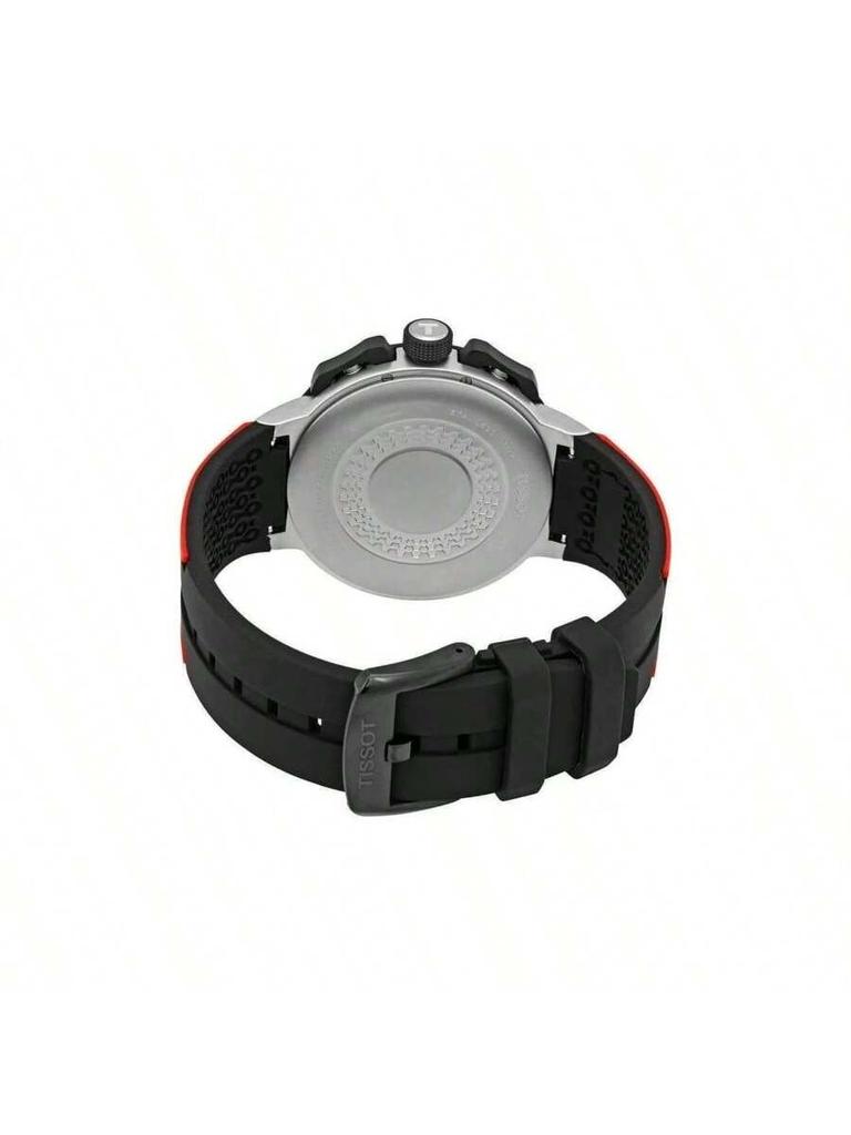 Tissot Racing Series quartz movement, 100m water-resistant men's watch, sharp bezel, 44.5mm black dial, stainless steel case, T111.417.27.441.00