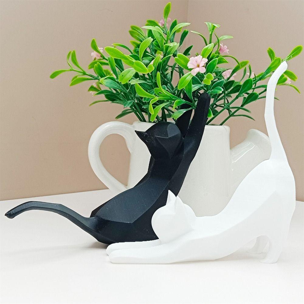 3D Printed Ring Storage Rack Mini Kitten Cat Sculpture Ornament Bookshelf Decor