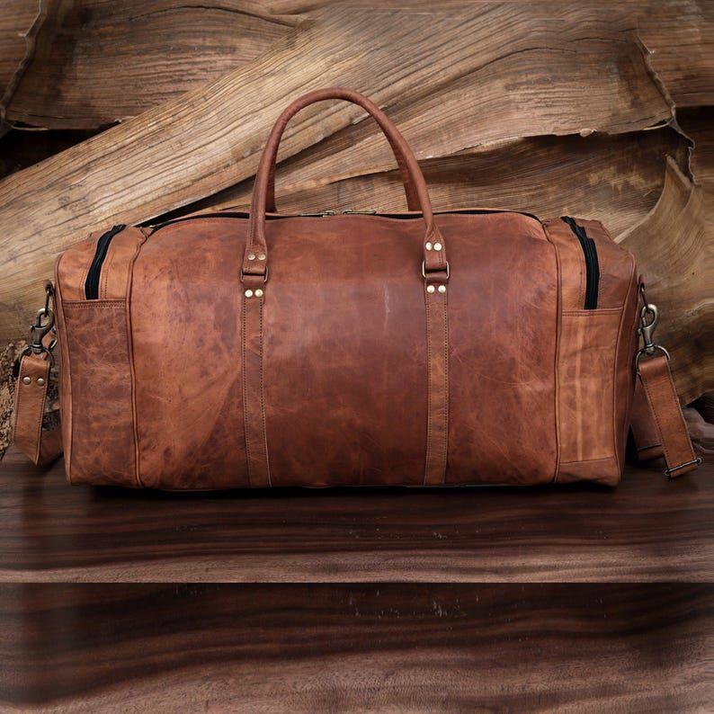 Handmade Leather Duffel Bag Travel Duffel for Men and Women Leather Holdall Bag Sports Gym Bag Personalized Groomsmen Gift Overnight Duffel