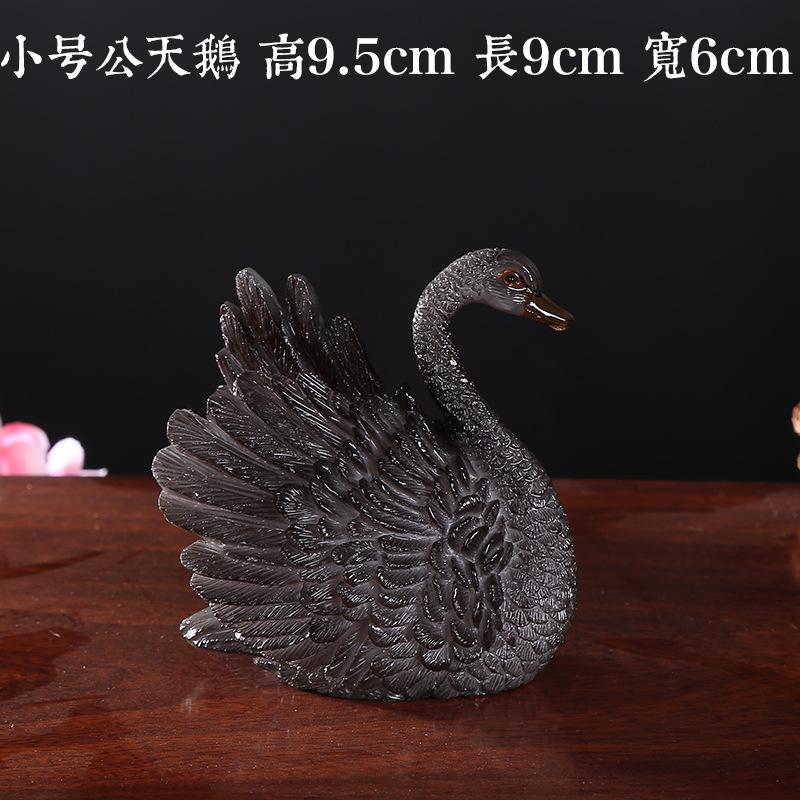 Heat Activated Color Changing Swan Tea Pet Resin Figurine for Tea Ceremony Desk Decoration Feng Shui Ornament Gift