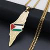 HNSP Palestine Stainless Steel Pendant Chain Necklace For Men Women Palestine Series Zircon Accessories