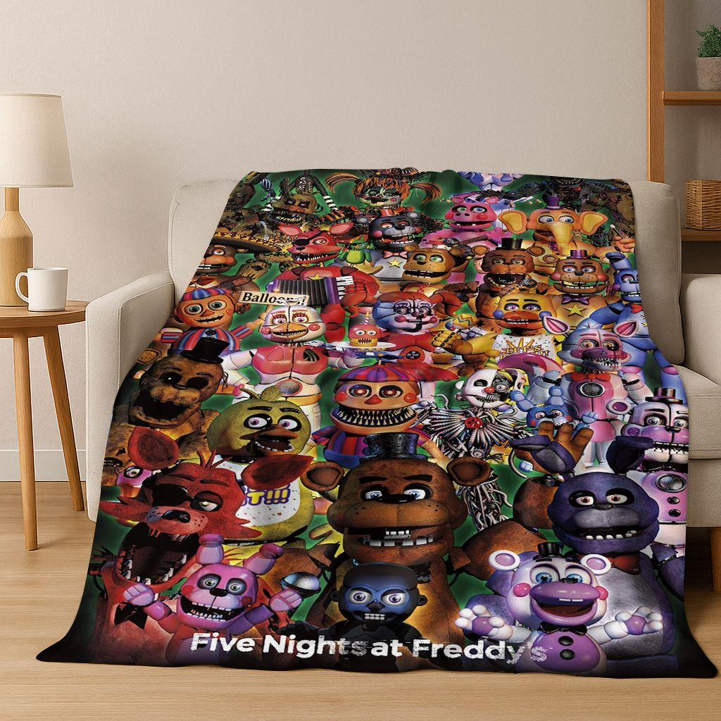3D F-FNAF Spiel Cartoon Flanelldecke Weiche Warme Überwurfdecke für Bett Schlafzimmer Wohnzimmer Reise Camping Picknick Geschenk