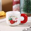 Santa Claus Ceramic Christmas Mug with Lid & Spoon - Cute Cartoon Design