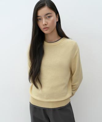 MUSINSA STANDARD WOMAN [Victoria Wool] Women'S Crew Neck Knit [Butter]