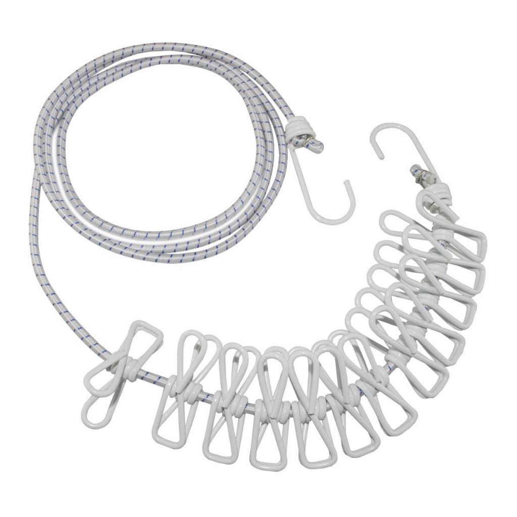 12 Clips Elastische Outdoor Tragbare Elastische Reise kleiderbügel Winddichte Outdoor Wäscheleine Wäschetrocknungslinie