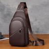 Men's Leather Chest Bag, Casual Large Capacity Crossbody Bag, Outdoor Trendy Backpack, Top Layer Cowhide Chest Shoulder Bag, Business