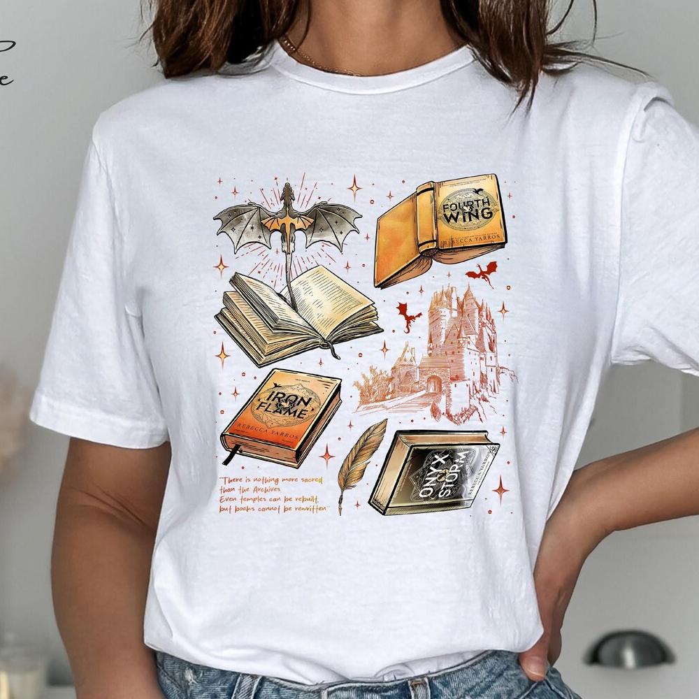 High Lords and Wing Leaders Printed TTrendy Book Lover Gift for Unisex Shortsleeved Retro Street Casual Fashion Tops Clothing