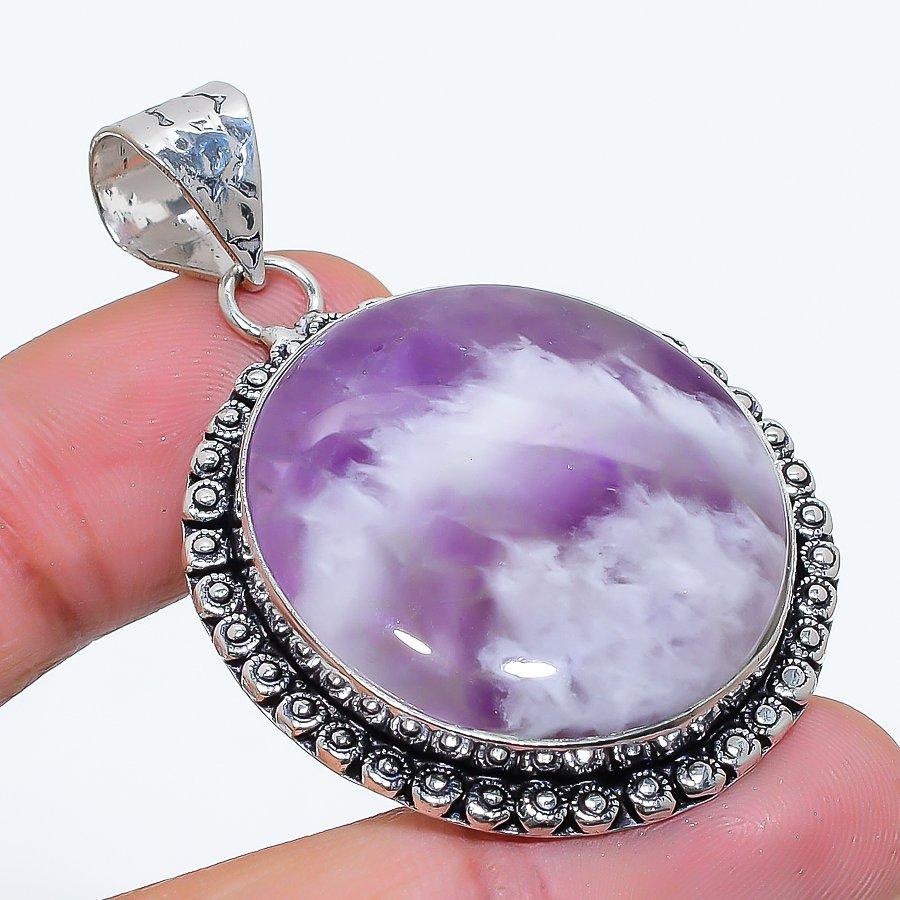 

Chevron Amethyst Gemstone 925 Sterling Silver Jewelry Pendant 2.01 SU-10693