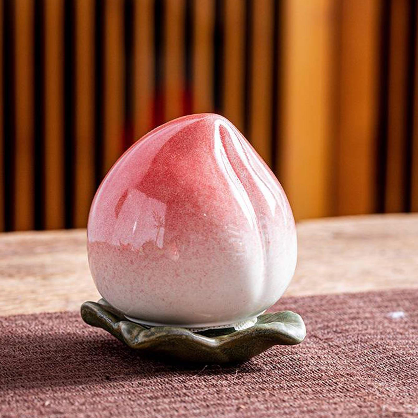 

Керамическая банка для хранения чая в форме персика. Изысканная элегантная герметичная герметичная конфета.