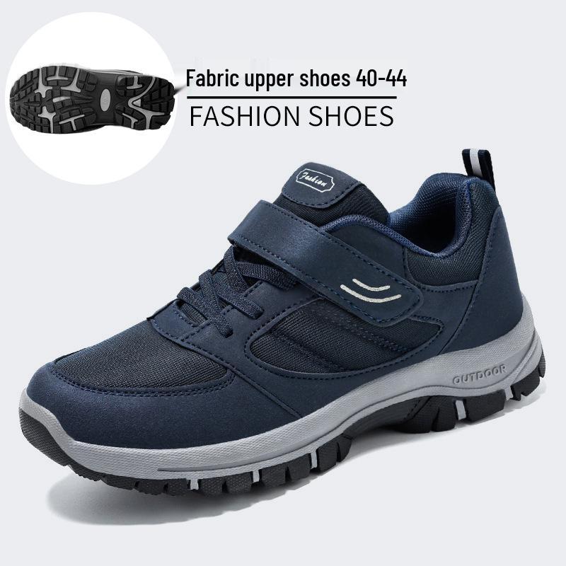 

Men s Large Size Lightweight Velcro Walking Shoes - Comfortable Outdoor Travel Footwear for Middle-aged and Elderly Dads Size 43 синий