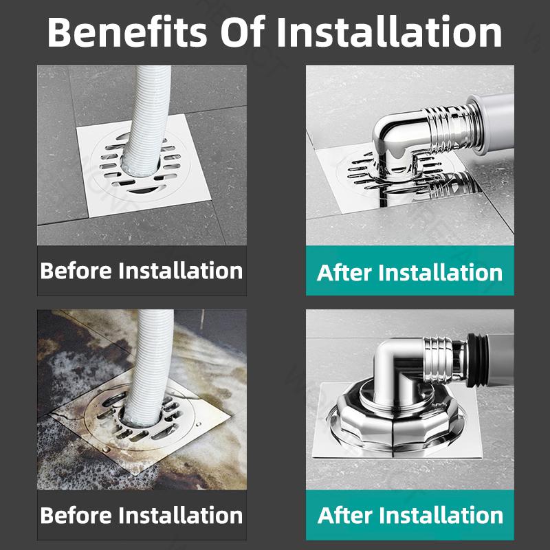 Washing Machine Drainage Pipe Floor Drain Sealing Connector Bathroom Sewer Anti Overflow Special Connector Stainless Steel