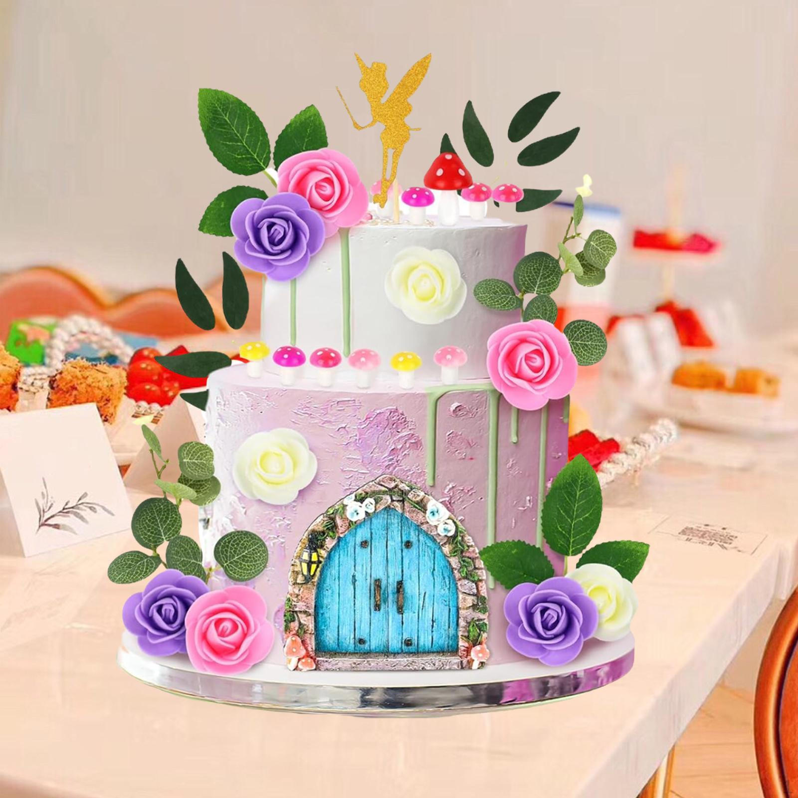 

28x Fairy Cake Topper Mini House Cute Centerpieces Cupcake Toppers Birthday Decoration