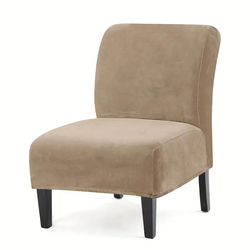 Solid Color Velvet Armless Chair Cover Stretch Dust-Proof Accent Chair Cover Single Sofa Slipcover For Bar Counter El Decor