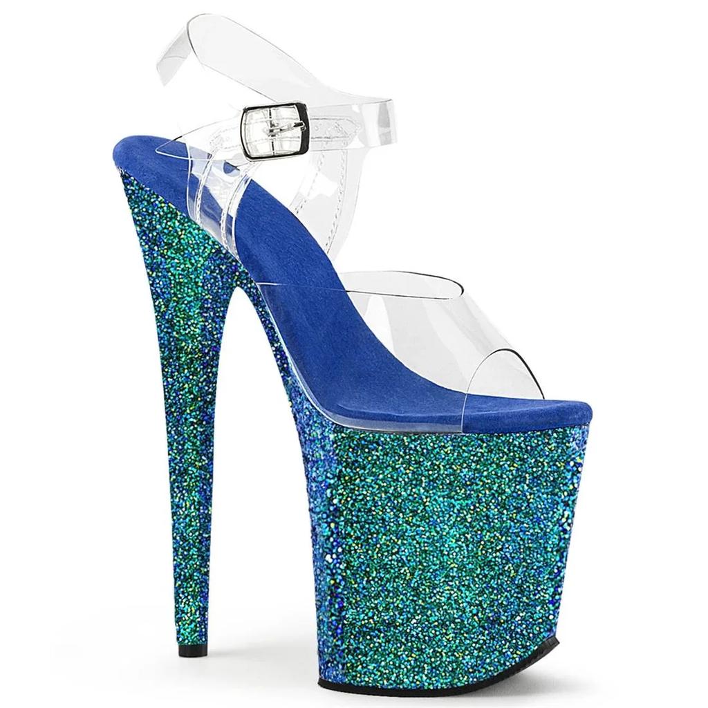 20Cm New Flash Waterproof Table Stiletto High Heels/high Heels Pole Dance Model Catwalk Shoes YKC