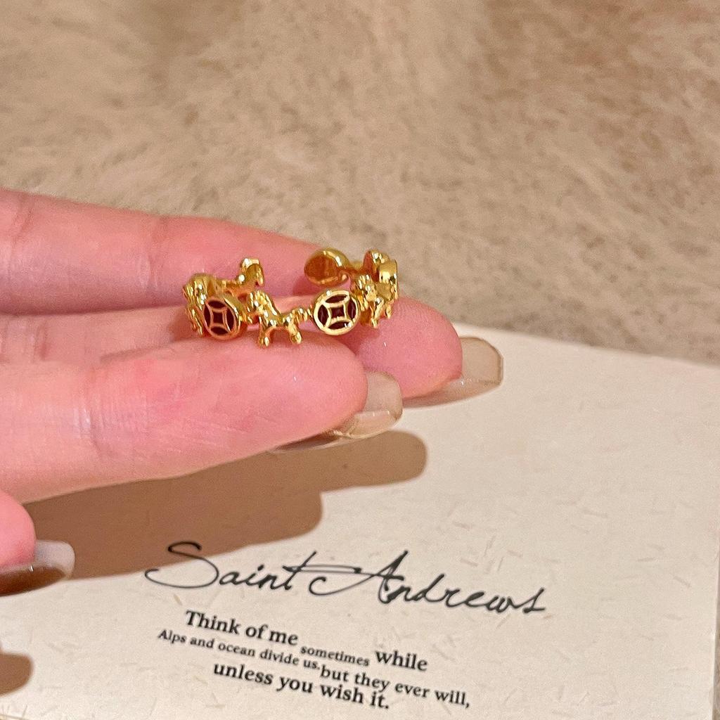 New Year Exquisite Chinese Horse Adjustable Ring for Women - Versatile Light Luxury Index Finger Accessory