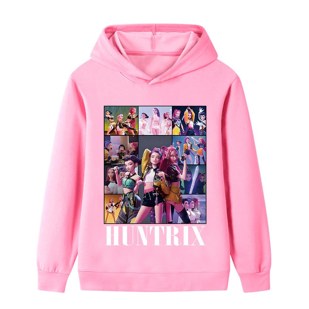 B1223 Kids Boys Girls Kpop Rumi Zoey Mira Print Long Sleeves Hoodie