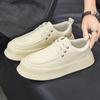 Men Casual Shoes High-Grade Leather Work Shoes Lace-up Flats Sneakers Platform British Business Party Dress Shoes For Male 39-44
